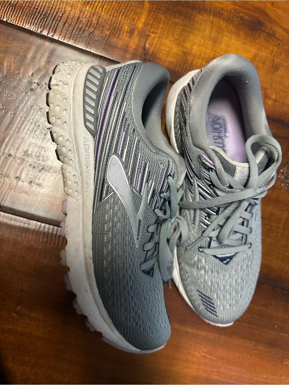Brooks Adrenaline Women's Running Shoes - Gray with Purple Accents
